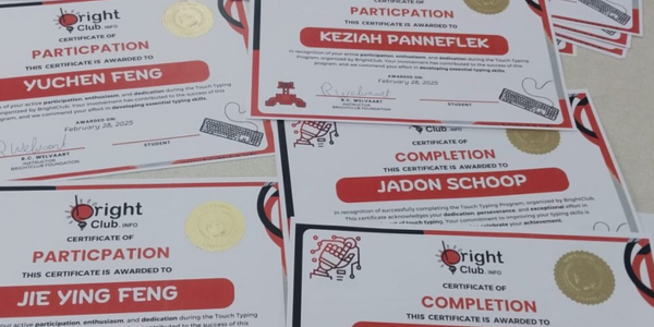 Marnix VSBO-leerlingen behalen certificaat na succesvolle workshop blind typen